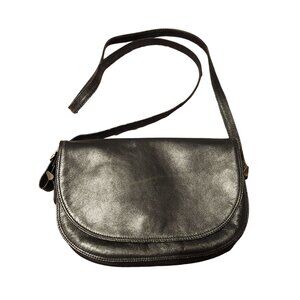 Bodenschatz Vintage Rare 1970s Black Leather Crossbody Bag With Adjustable Strap